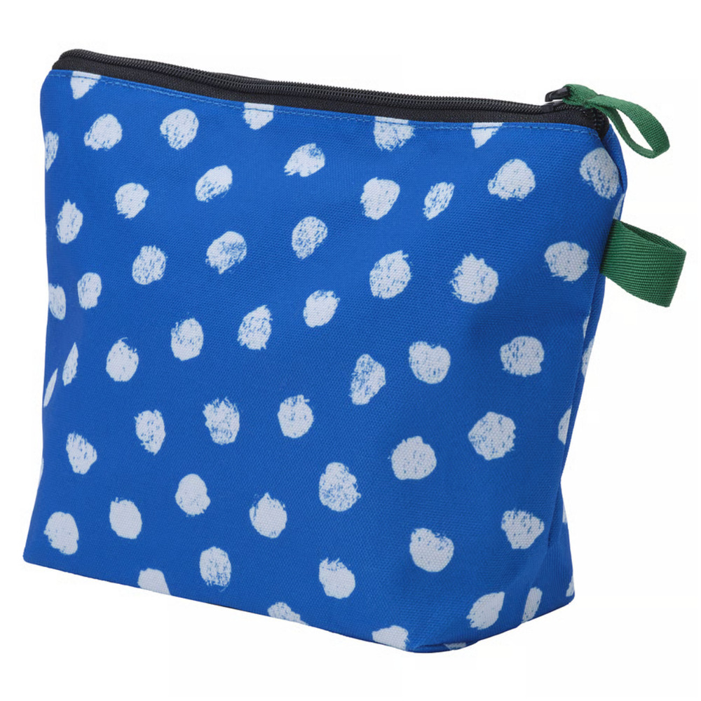 IKEA SKOGSSALLAT Toiletry Bag, Blue/White/Dotted (506.118.66) NEW